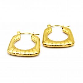 AROS ARGOLLA DISEÑO CUADRADO / DORADO