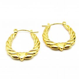 AROS ARGOLLA TORZADO CORAZON / DORADO