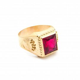 SELLO CORONAS A823 PIEDRA 10x12MM /O.ROJO