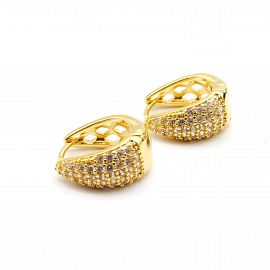 AROS ARGOLLA PIEDRAS / ACERO DORADO