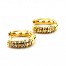 AROS ARGOLLA PIEDRAS / ACERO DORADO