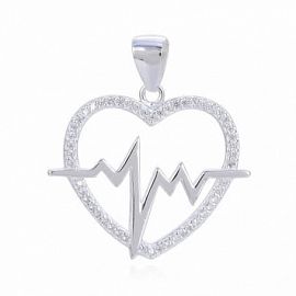 DIJE CORAZON CUBIC ELECTRO / PLATA