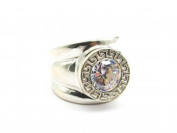 ANILLO CUBIC CENTRO GUARDA /PLATA 
