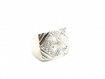 ANILLO CENTRO FLOR CUBIC /PLATA 