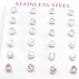 BLISTER CORAZONES MULTICOLOR X12 / ACERO BLANCO