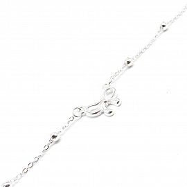 PULSERA BOLAS MARIPOSA / ACERO BLANCO