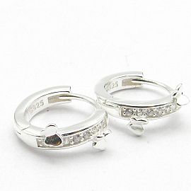 AROS ARGOLLA MARIPOSA CUBICS / PLATA