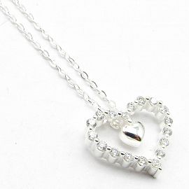 CONJUNTO CORAZON CUBICS /PLATA