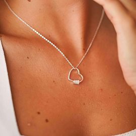 CONJUNTO CORAZON CUBICS /PLATA