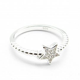 ANILLO ESTRELLA CUBICS / PLATA