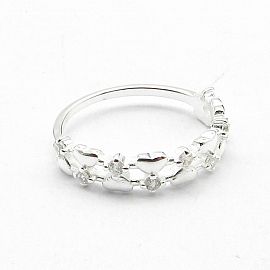 ANILLO CUBICS CORAZONES / PLATA