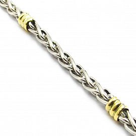 PULSERA ESPIGA2 21CM /PLATA Y ORO