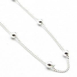 CADENA GROUMET BOLITAS 45CM /PLATA