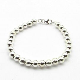 PULSERA BOLAS 6MM / PLATA