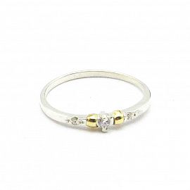 ANILLO CUBICS*3 4404 /PLATA Y ORO