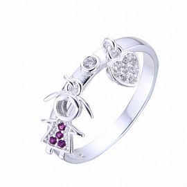 Anillo de Niña y Corazón / PLATA