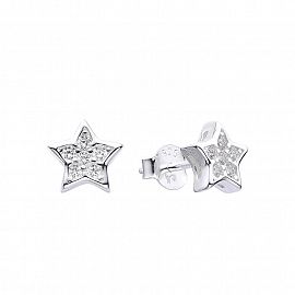 AROS PASANTE ESTRELLA CUBIC  / PLATA