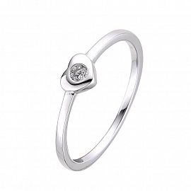 ANILLO CORAZÓN PIEDRAS / PLATA