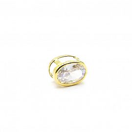DIJE CUBIC OVAL PASANTE 6MM /O.ROJO