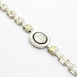 PULSERA PANTHER SAN BENITO ONIX 5065 /PLATA Y ORO