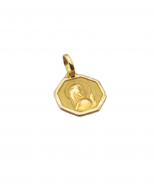 MEDALLA OCTOGONAL VIRGEN NIÑA 10MM /O.ROJO
