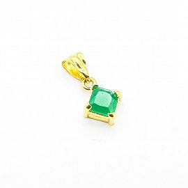 DIJE ROMBO CUBIC 7MM GRIFAS /O.AMARILLO