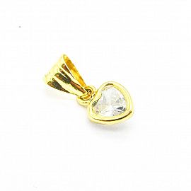 DIJE CUBIC CORAZON 5MM VIROLA /O.AMARILLO