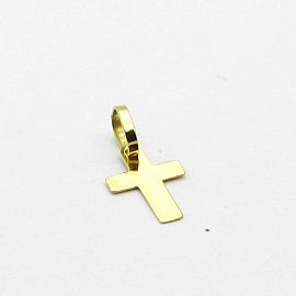 DIJE CRUZ PLANA PULIDA 8x12MM 818 /O.AMARILLO