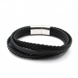 PULSERA MULTIPLE SIMILCUERO /ACERO