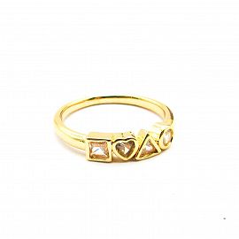 ANILLO FORMAS PIEDRAS / ACERO DORADO