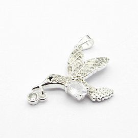 DIJE COLIBRI PIEDRA / ACERO BLANCO