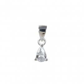 DIJE GOTA CUBIC 4X6MM / PLATA