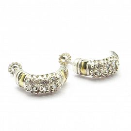 AROS 1/2 ARGOLLA CUBICS /PLATA Y ORO