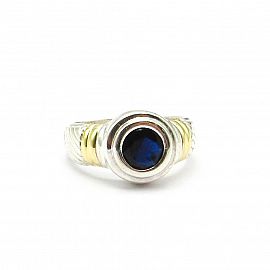 ANILLO CUBIC CENTRO / PLATA Y ORO