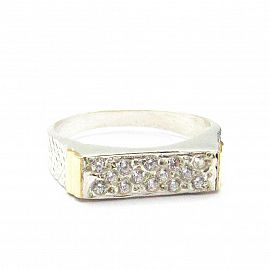 ANILLO 3 X CUBIC / PLATA Y ORO