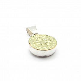 DIJE SAN BENITO REDONDO / PLATA Y ORO
