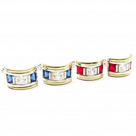 AROS CURVO CUBICS CARRE*3 /PLATA Y ORO