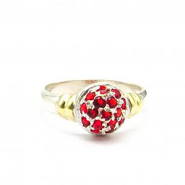 ANILLO FRUTILLA CUBIC  / PLATA Y ORO