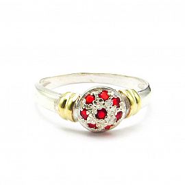 ANILLO FRUTILLA CUBIC  / PLATA Y ORO