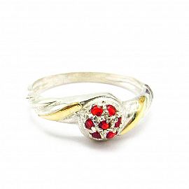 ANILLO FRUTILLA CUBIC  / PLATA Y ORO