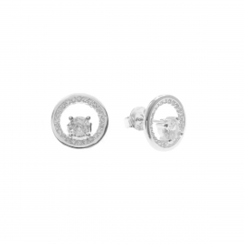 AROS PASANTE ARO Y PUNTO LUZ CUBIC / PLATA
