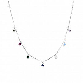 GARGANTILLA PUNTO DE LUZ 4MM CUBIC MULTICOLOR / PLATA