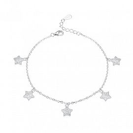 PULSERA ESTRELLAS CUBIC / PLATA