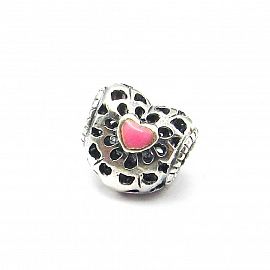 DIJE CHARM CORAZÓN ESMALTE / PLATA