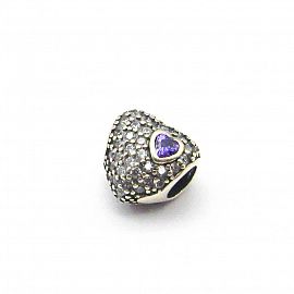 DIJE CHARM CORAZÓN ESMALTE / PLATA