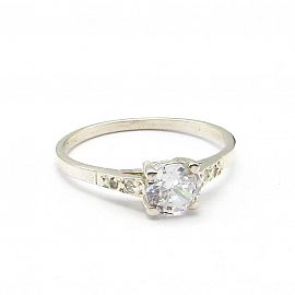 ANILLO CINTILLO CENTRO 6MM GRIFAS*4 4547 /PLATA