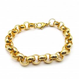 PULSERA ROLO GRUESA / ACERO DORADO