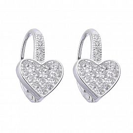 AROS ARGOLLA CORAZÓN CUBIC / PLATA