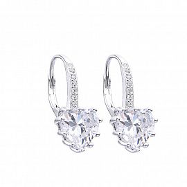 AROS ARGOLLA CORAZÓN CUBIC / PLATA