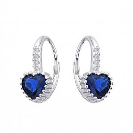 AROS ARGOLLA CORAZON 7MM CUBIC AZUL / PLATA